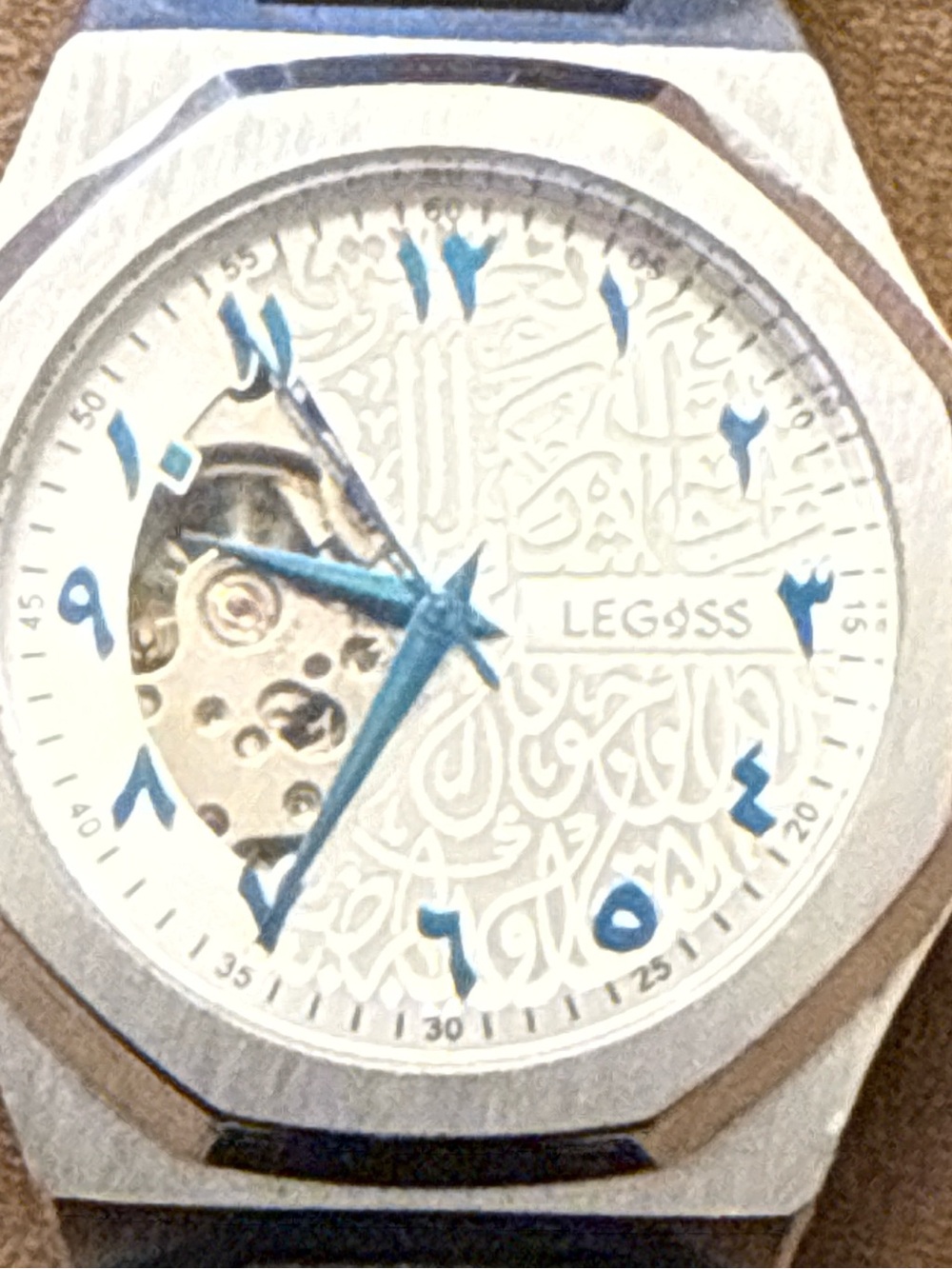 LEGOSS Silver Watch with Blue Accents